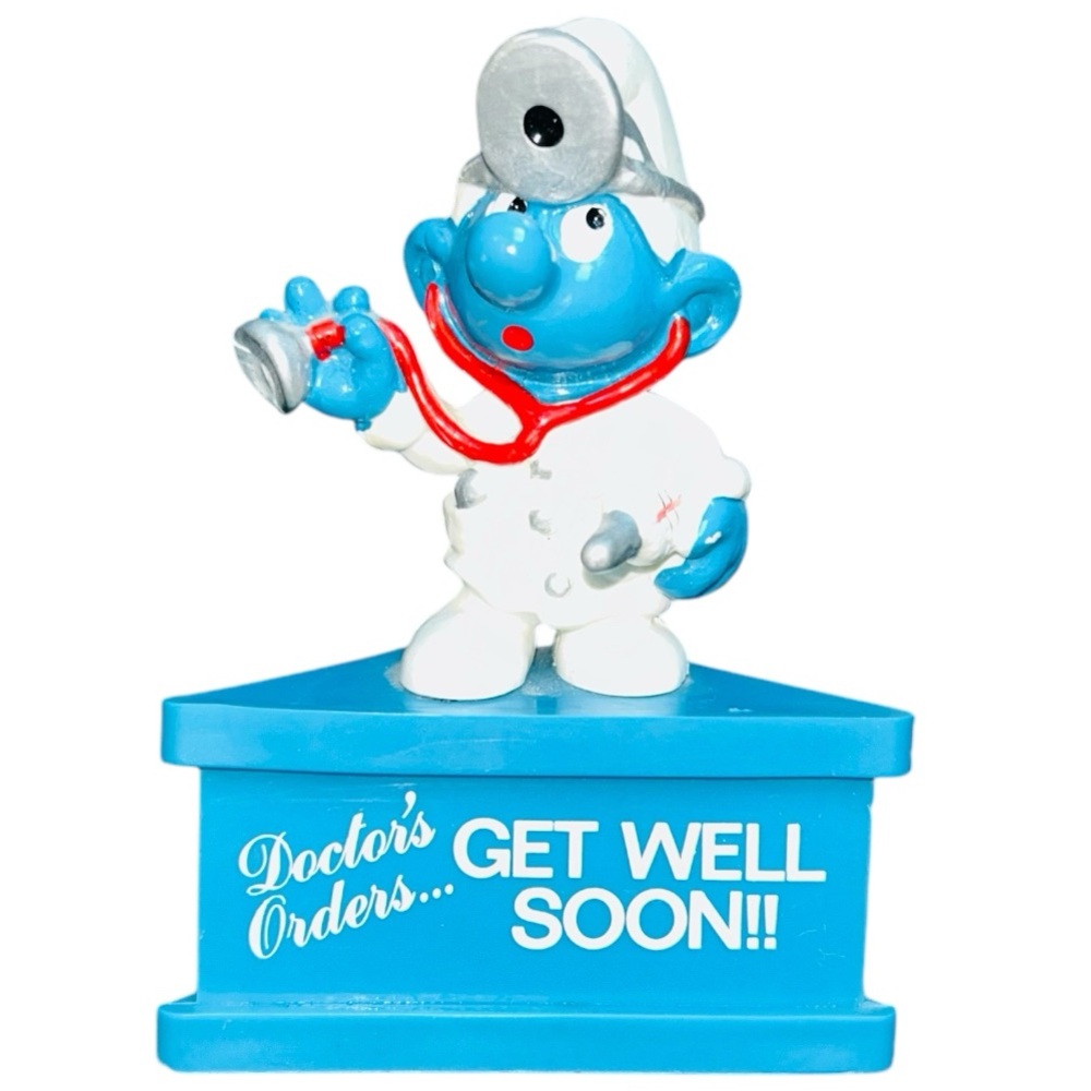 Doctor’s orders Get well soon Smurf-A-Gram with stand Peyo Wallace Bernie Co